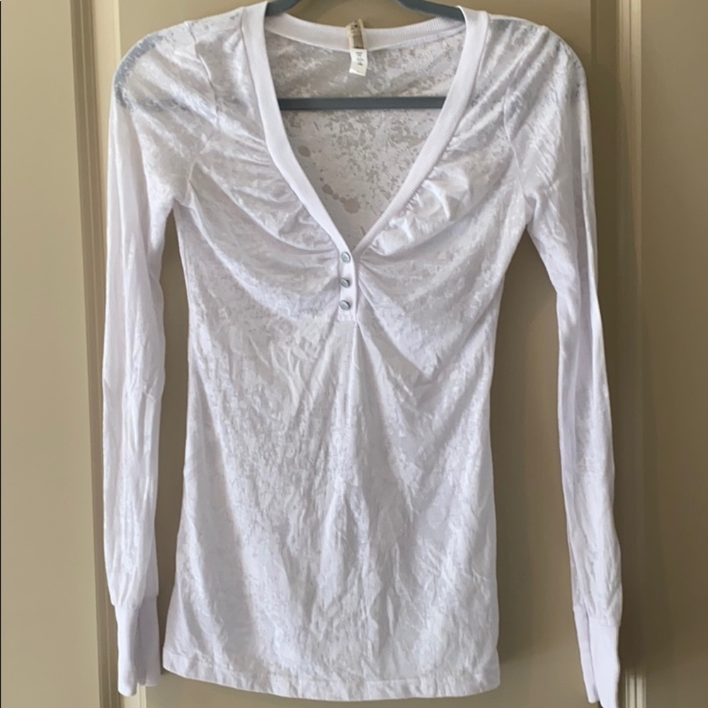 BKE Long Sleeve White Top